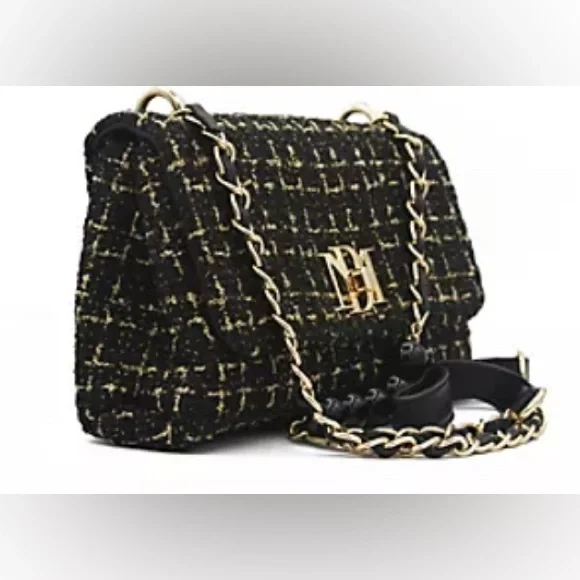 BADGLEY MISCHKA Textured Messenger Bag-Black (NWT)